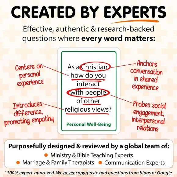 Christian Conversation Cards Religious Family Game Night Bible Study Youth - Picture 6 of 8